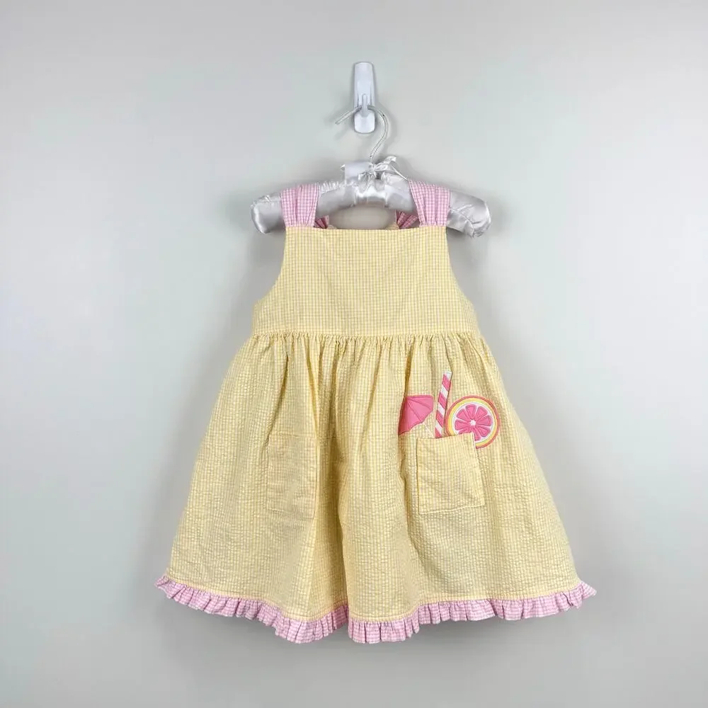 Florence Eiseman Lemonade Stand Yellow Seersucker Dress 2T